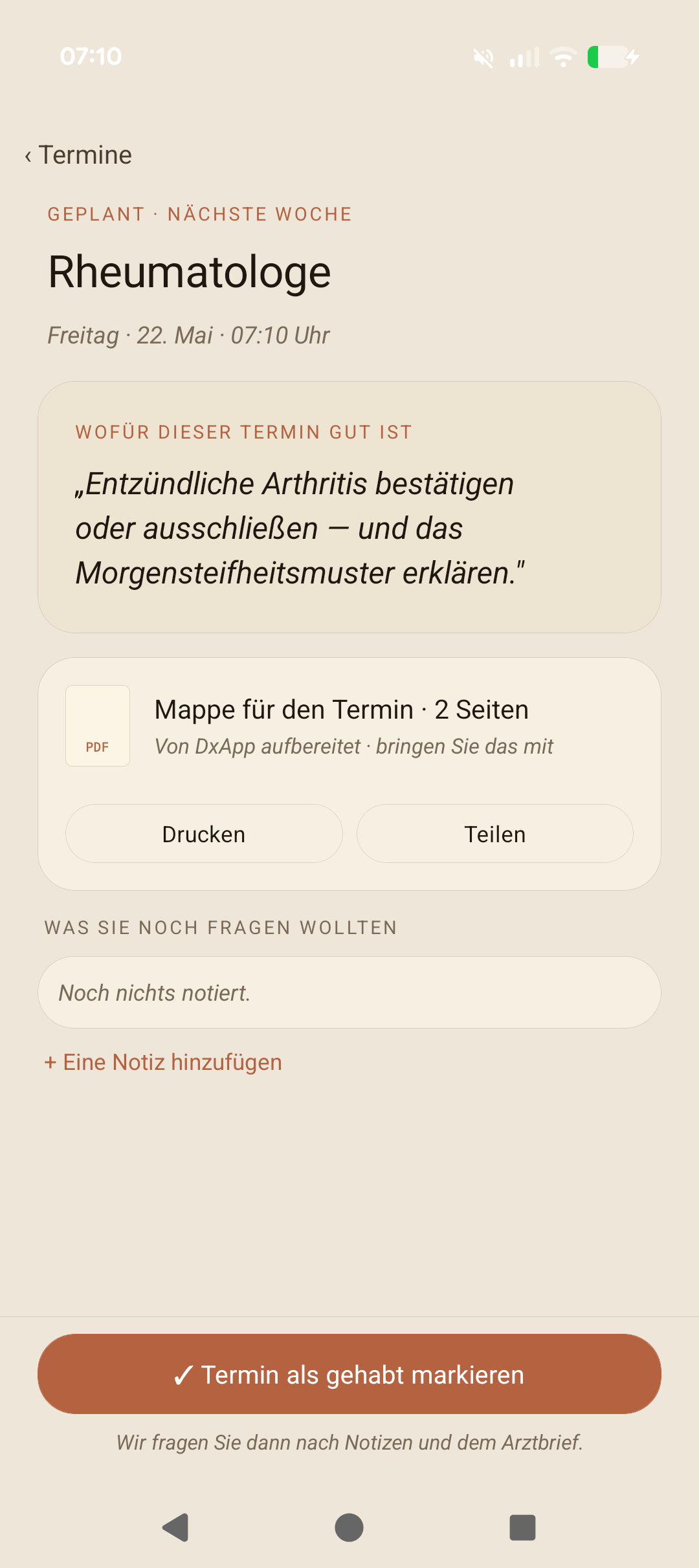 Briefing für deine Ärzt:in.